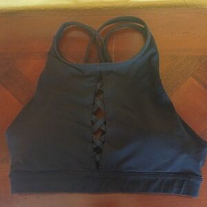 lululemon athletica Black High-Neck Crisscross Sports Bra